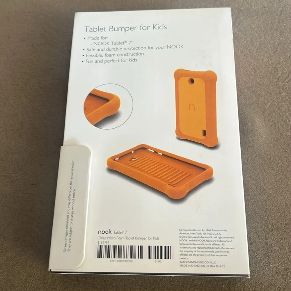 Nook Kids Tablet Bumper - Bright Orange. New, in box.